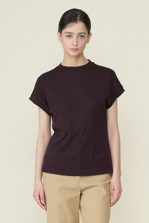 [26SU] 숏 슬리브 티셔츠 - DARK BROWN B6B4X42075