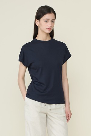 [26SU] 숏 슬리브 티셔츠 - NAVY B6B4X42055