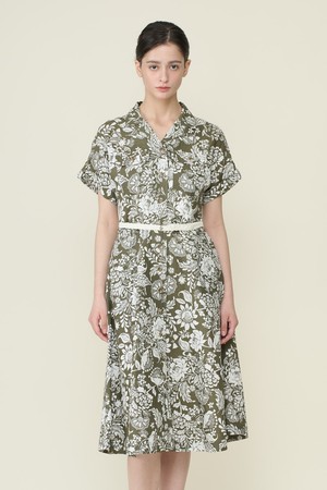 [26SU] 벨티드 프린트 원피스 - KHAKI B6B4O62645