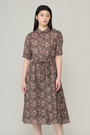 [26SU] 플로럴 셔츠 원피스 - DARK BROWN A6M3O60175