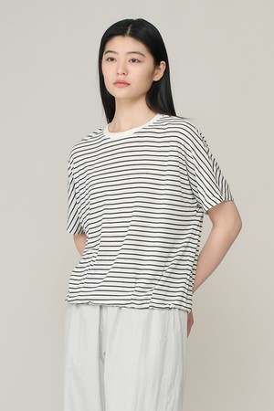 [26SU] 스트라이프 턱 티셔츠 - IVORY A6M4X41713