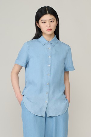 [26SU] 베이직 데님 블라우스 - M BLUE A6M4B47653