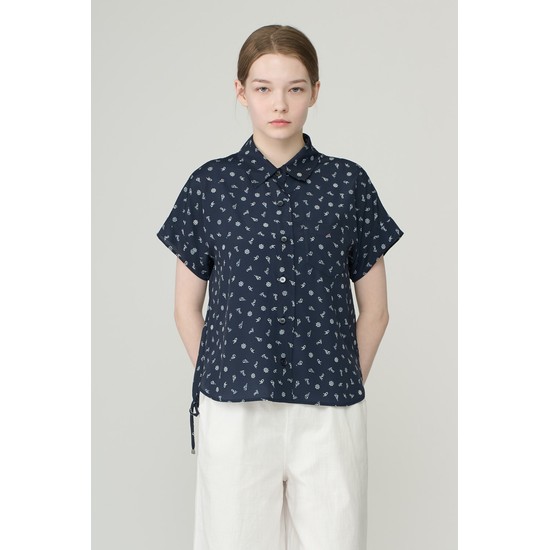 [26SU] 마린 프린트 셔츠 - DARK NAVY B6B5B44456