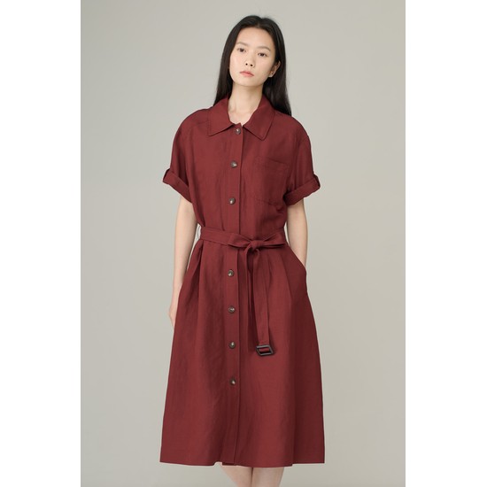 [26SU] 내츄럴 H라인원피스 - DARK RED A6M4O61625