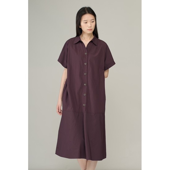 [26SU] 컴포트 스트레치 셔츠 원피스 - DARK PURPLE A6M6O65164