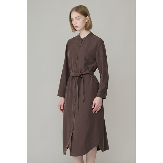 [26FA] 라운드넥 벨티드원피스 - DARK BROWN A6F8O61575