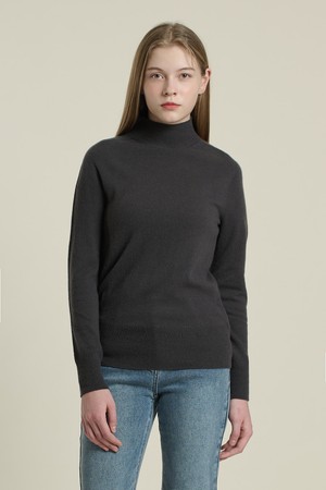 [26SP] 반하이넥 캐시미어 블랜드 니트 풀오버 - M GRAY B6A1K47616