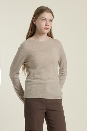 [26SP] 캐시미어 블랜드 라운드넥 풀오버 - M BEIGE B6A1K40472