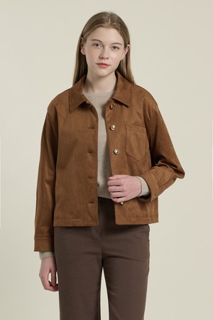[26SP] 인조 스웨이드 자켓 - CAMEL B6A1J10980