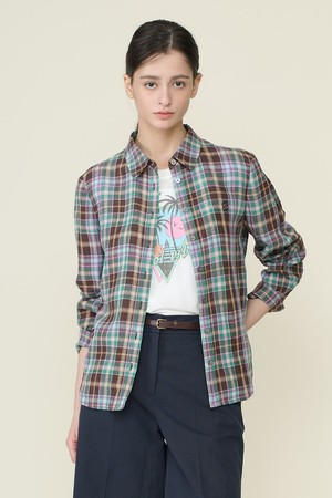 [26SU] 체크 베이직 셔츠 - GREEN B6B3B40442