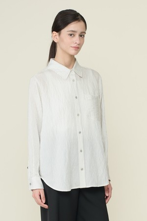 [26SU] 스트라이프 오버핏 셔츠 - BLACK B6B4B43199