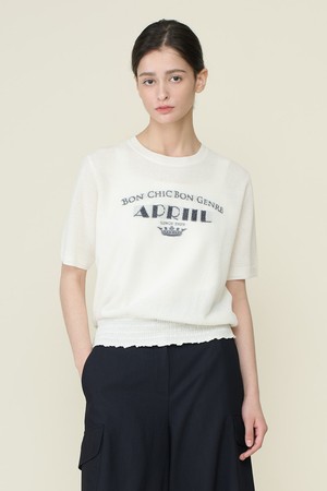 [26SU] 메탈릭 로고 풀오버 - IVORY B6B4K40913