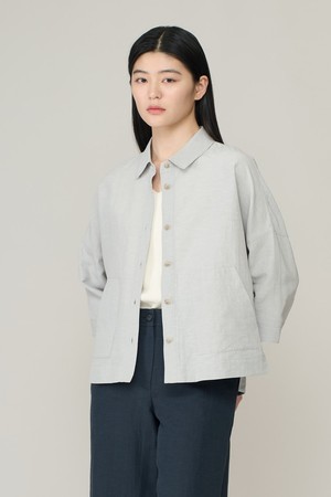 [26SU] 린넨혼방 아우터형 블라우스 - LIGHT GRAY A6M4B42115