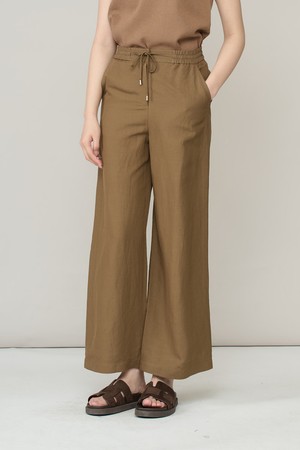 [26SU] 린넨혼방 스트링 와이드팬츠 - BROWN A6M3P30974