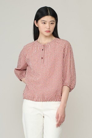 [26SU] 깅엄 체크 블라우스 - RED A6M3B47224