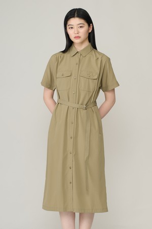 [26SU] 서커 돌먼슬리브 원피스 - KHAKI A6M5O68545