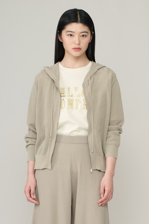 [26SU] 메쉬 후드 집업 가디건 - LIGHT KHAKI A6M4K11081
