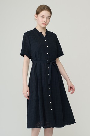 [26SU] 체크 패턴 원피스 - DARK NAVY B6B4O68756