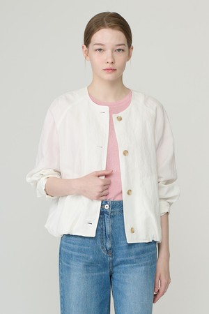 [26SU] 라운드넥 숏 자켓 - OFF WHITE B6B4J12512