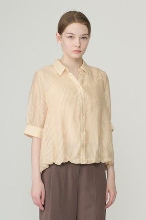[26SU] 7부 스트라이프 블라우스 - LIGHT YELLOW B6B4B49031