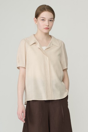 [26SU] 턱 슬리브 솔리드 블라우스 - LIGHT BEIGE B6B5B49971