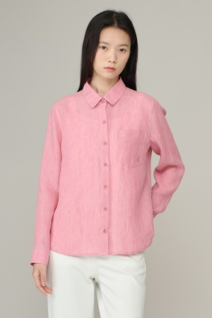 [26SU] 포켓자수 린넨 블라우스 - PINK A6M4B41722
