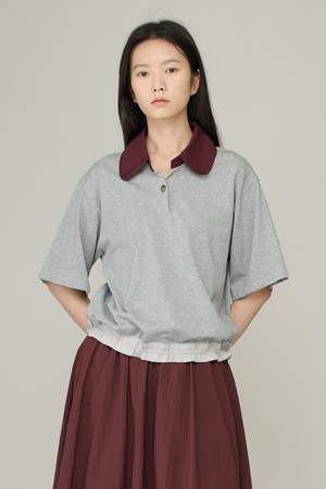 [26SU] 프릴 카라 티셔츠 - MULTI M GRAY A6M4X41697