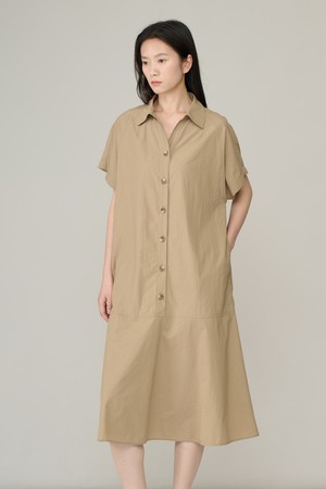 [26SU] 컴포트 스트레치 셔츠 원피스 - M BEIGE A6M6O65172
