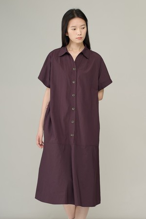 [26SU] 컴포트 스트레치 셔츠 원피스 - DARK PURPLE A6M6O65164
