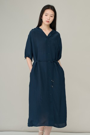[26SU] 캐쥬얼 후드원피스 - PEACOCK BLUE A6M5O63258