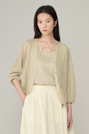 [26SU] 트윙클 트윈 메쉬 가디건 - LIGHT BEIGE A6M5K22071