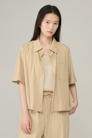 [26SU] 루즈핏 숏 블라우스 - M BEIGE A6M5B48272