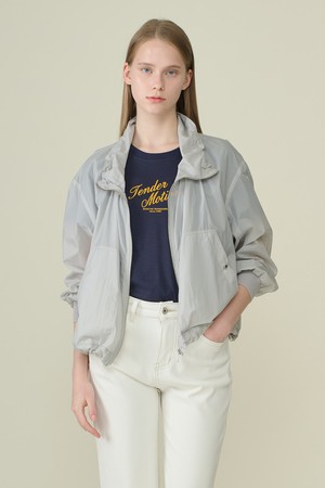 [26SU] 하이넥 스트링 크롭 점퍼  - LIGHT GRAY B6B5R14915
