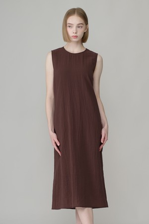 [26FA] 슬리브리스 롱 원피스 - BURGUNDY A6F7O60665