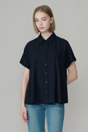 [26FA] 돌먼슬리브 턱 블라우스 - DARK NAVY A6F7B40956