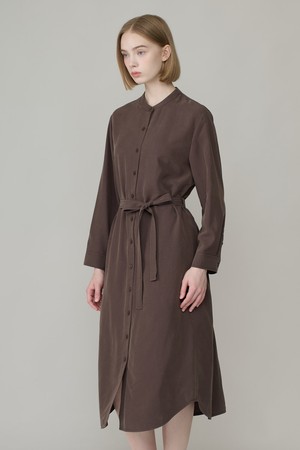 [26FA] 라운드넥 벨티드원피스 - DARK BROWN A6F8O61575