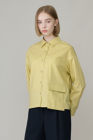 [26FA] A 언발포켓 셔츠블라우스 - M YELLOW A6F8B48132