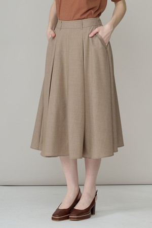 [26WT] 맞주름 롱스커트 - DARK BEIGE A6W9S20173