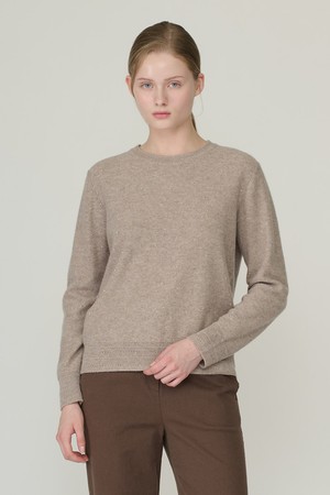 [26WT] 울 시퀸 라운드넥 풀오버 - M BEIGE B6DAK41872