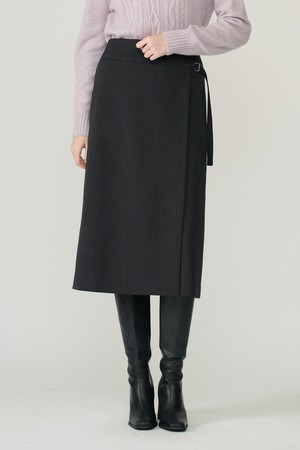 [26FA] 허리 비죠 스커트 - CHARCOAL GRAY B6D9S20398