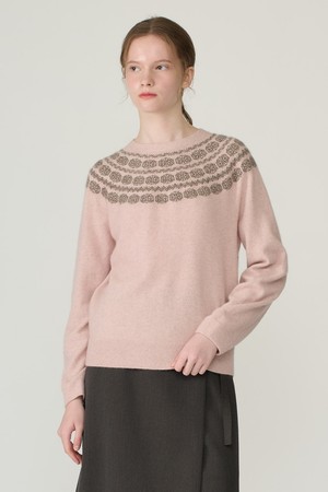 [26FA] 페어아일 라운드넥 풀오버 - LIGHT PINK B6D9K40321