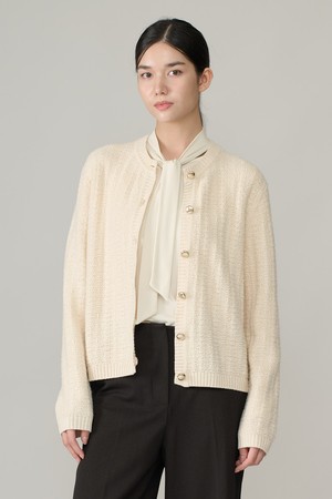 [26WT] 트위드 텍스처 니트 가디건 - LIGHT BEIGE A6W9K10471