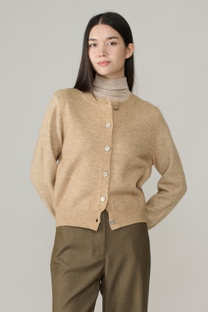 [26WT] 라운드넥 니트 가디건 - LIGHT BEIGE A6W9K27271