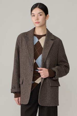 [26WT] 알파카 혼방 테일러드 자켓 - BROWN A6WAJ12674