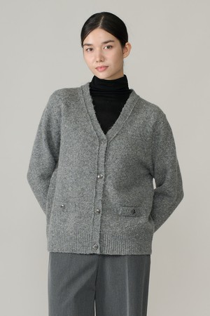 [26WT] 알파카 블렌드 헤어리 가디건 - MULTI M GRAY A6WAK11197
