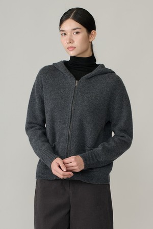[26WT] 코지후드집업 가디건 - CHARCOAL GRAY A6WAK11498
