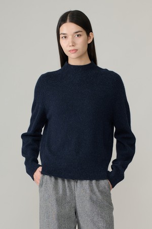 [26WT] 홀가먼트 알파카 혼방 풀오버 - DARK NAVY A6WBK42156