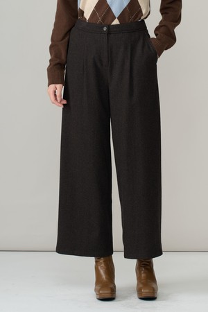 [26WT] 와이드 밴딩 팬츠 - DARK BROWN A6WAP32775