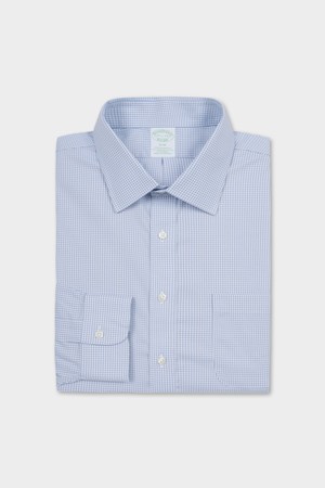 슬림핏 논아이론 에인즐리 깅엄 드레스셔츠 (라이트블루) (BBTSMM9642M)