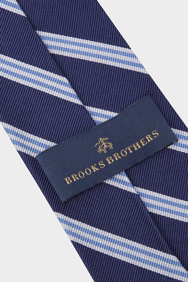 Brooks Brothers - 타이 - 스트라이프 렙 타이 미니 BB1 (네이비) (BBATMF8882QEF)